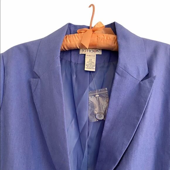 Vintage JG Hook Linen Blend Blue Blazer New  12T - Picture 6 of 9
